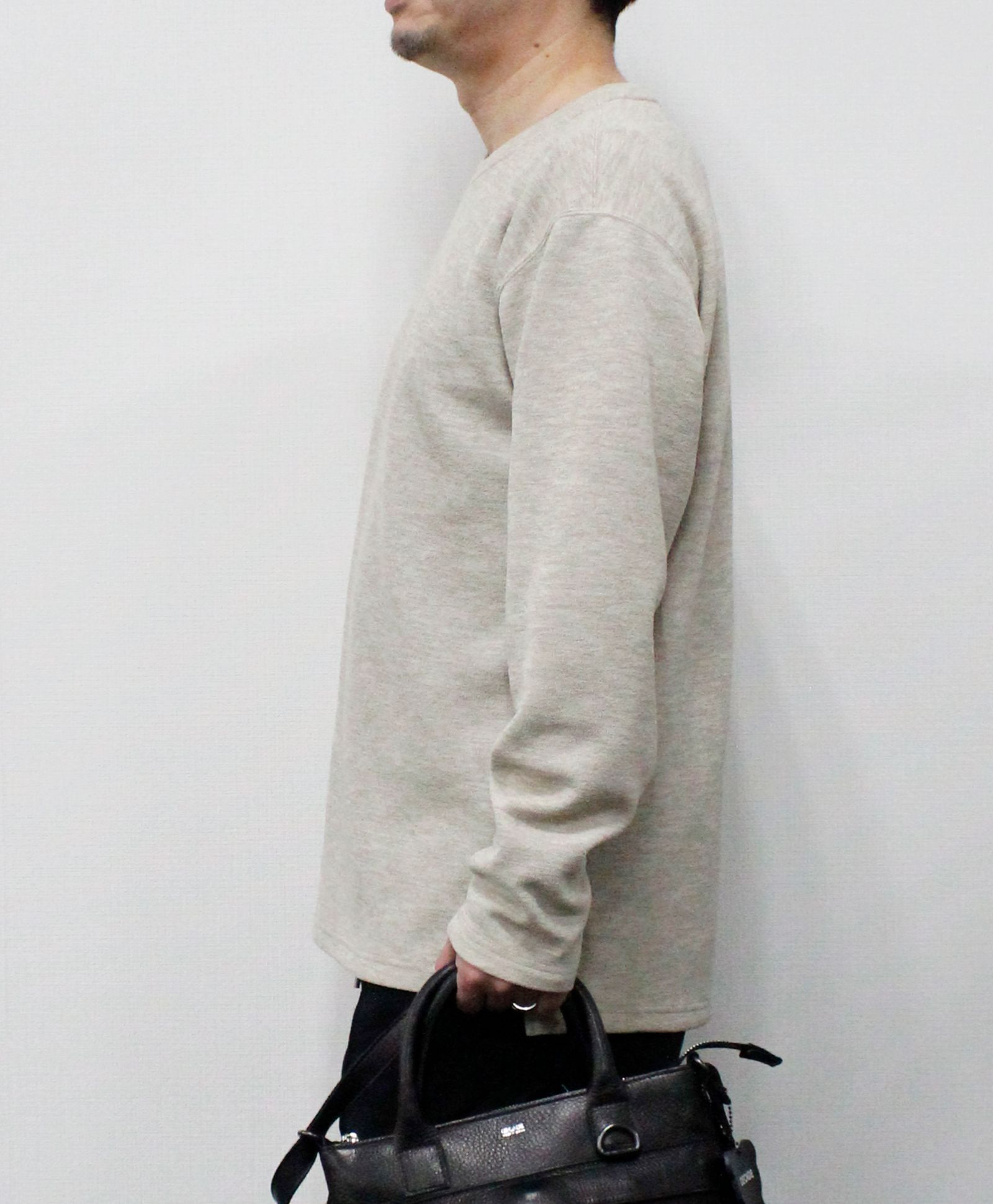 リネンライクダブルフェイスロンT  / ベージュ[86003]