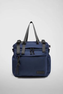 リュック バックパック ハンド ショルダー バッグ 2WAY / イースト+ウェスト リサイクルナイロン 防水 / Mサイズ / ネイビー [ZAEWRM002 BLU]