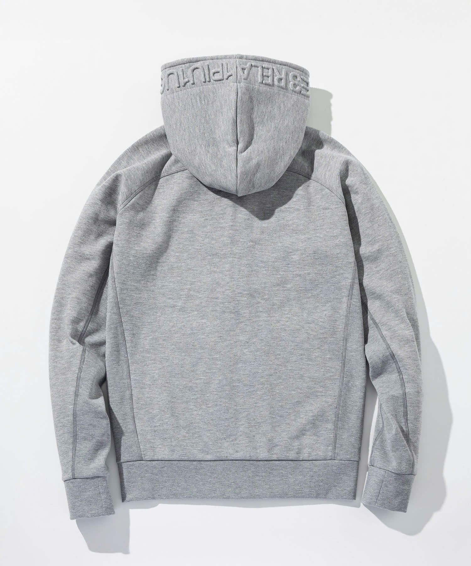 HOOD EMBOSSED LOGO HOODIE / エンボスロゴ ジップパーカー / グレー【USO-26083】