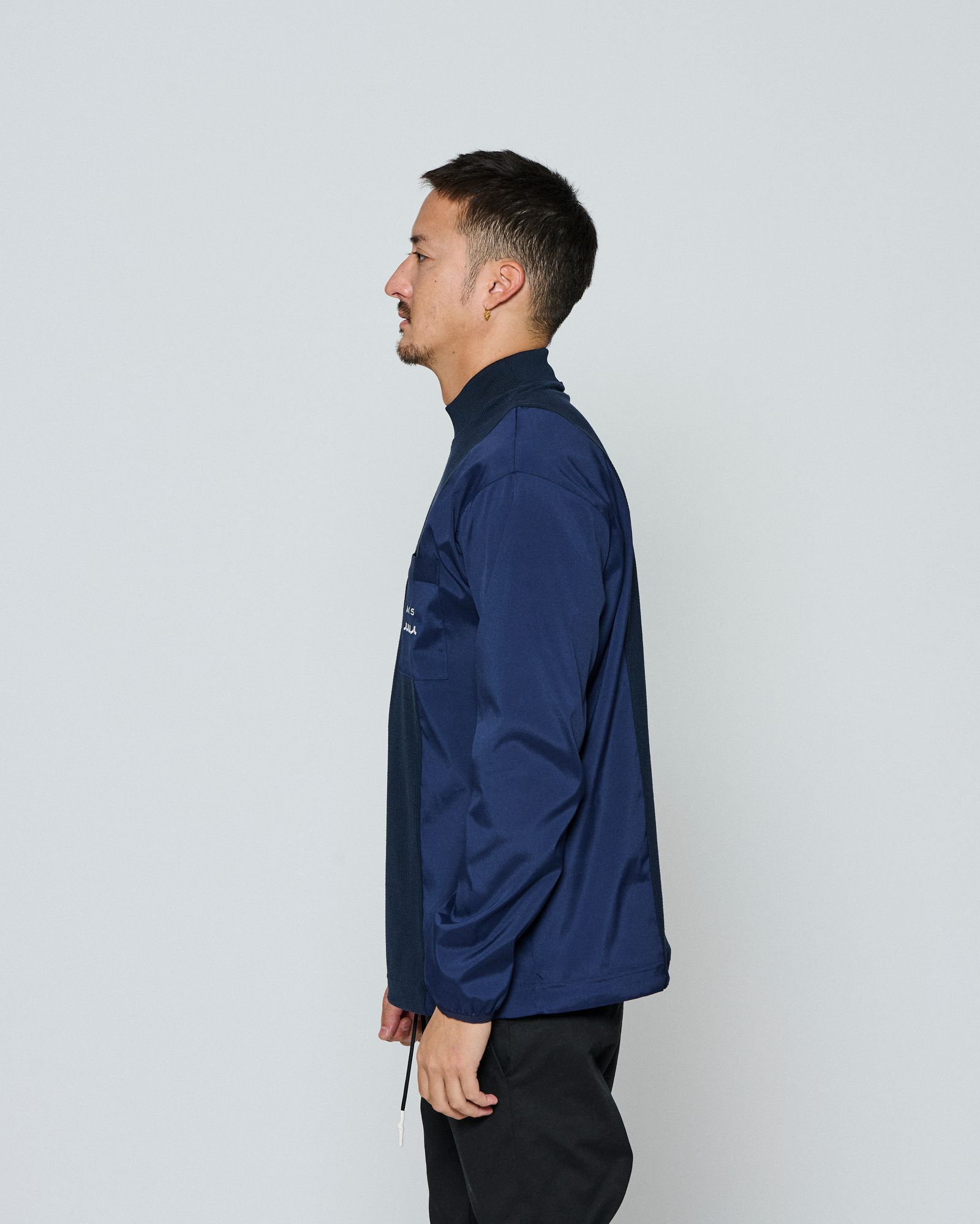 ☆先行予約☆ muta MARINE × ACANTHUS / モックネックロングスリーブトップ / Split Mockneck L/S Top / NAVY 【MA2658】