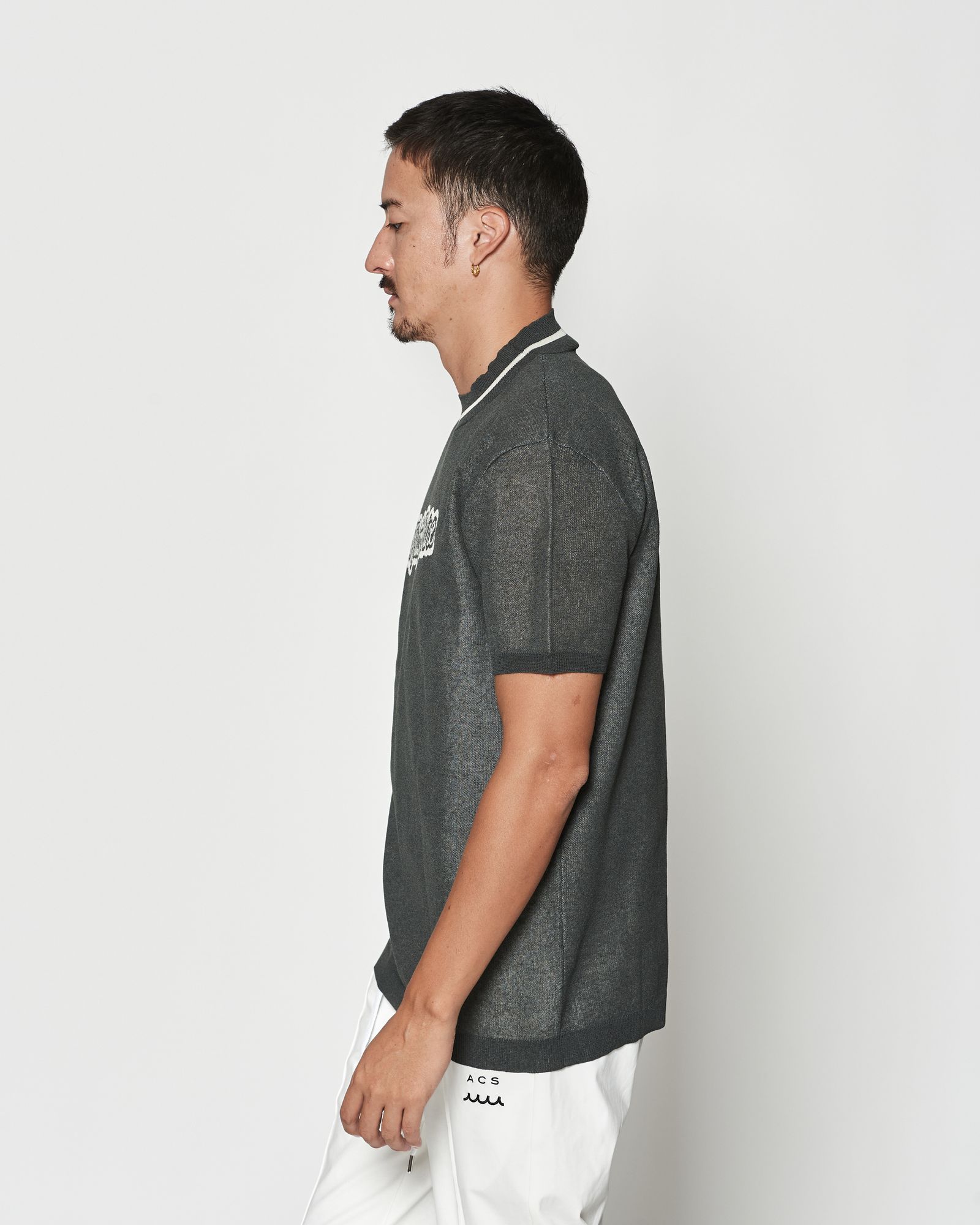 ☆先行予約☆muta MARINE × ACANTHUS  / 半袖ニット / Sheer Knit S/S Top / GREY 【MA2634】