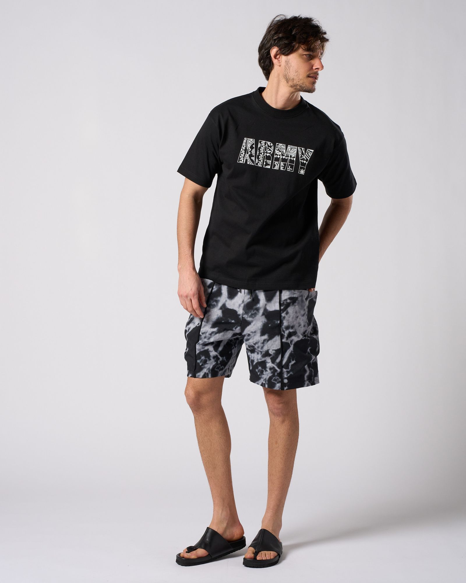 ☆先行予約☆ バンダナパネル アーミー Tシャツ /  bandana panel ARMY T / BLACK [7404 cj53i]