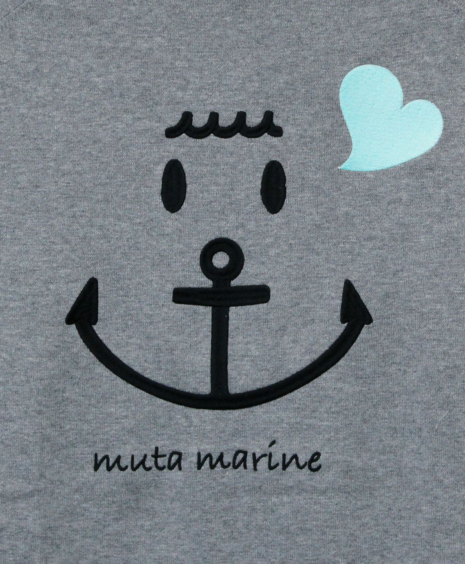 バイカラー クルーネックセーター / アンカースマイルコットンニット / グレー [MMTK-446446]