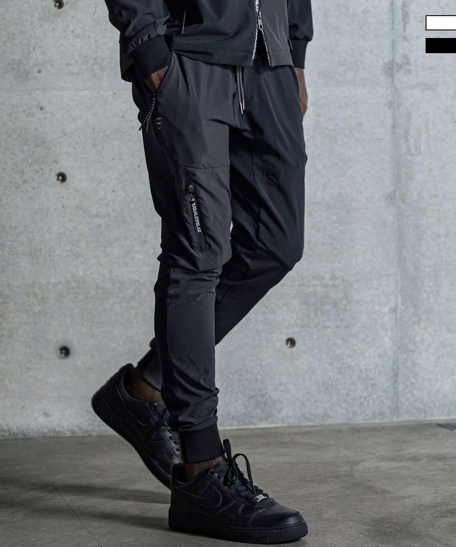 バイカラーランニングパンツ / ブラック【USB-26034】