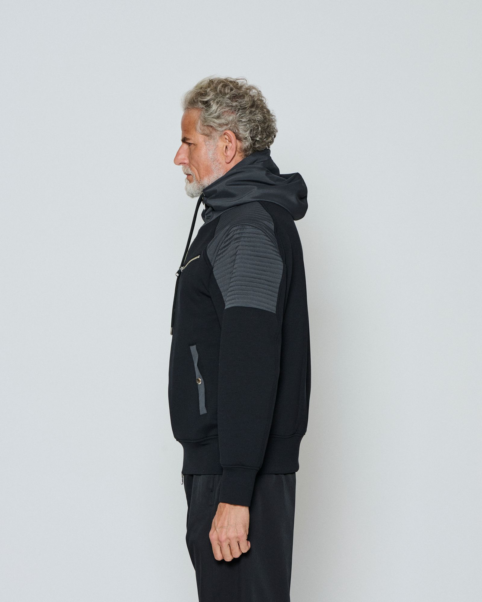 ☆先行予約☆  バイカーパーカー / フーディー / Double-knit Biker Hoodie / BLACK 【DW2601】