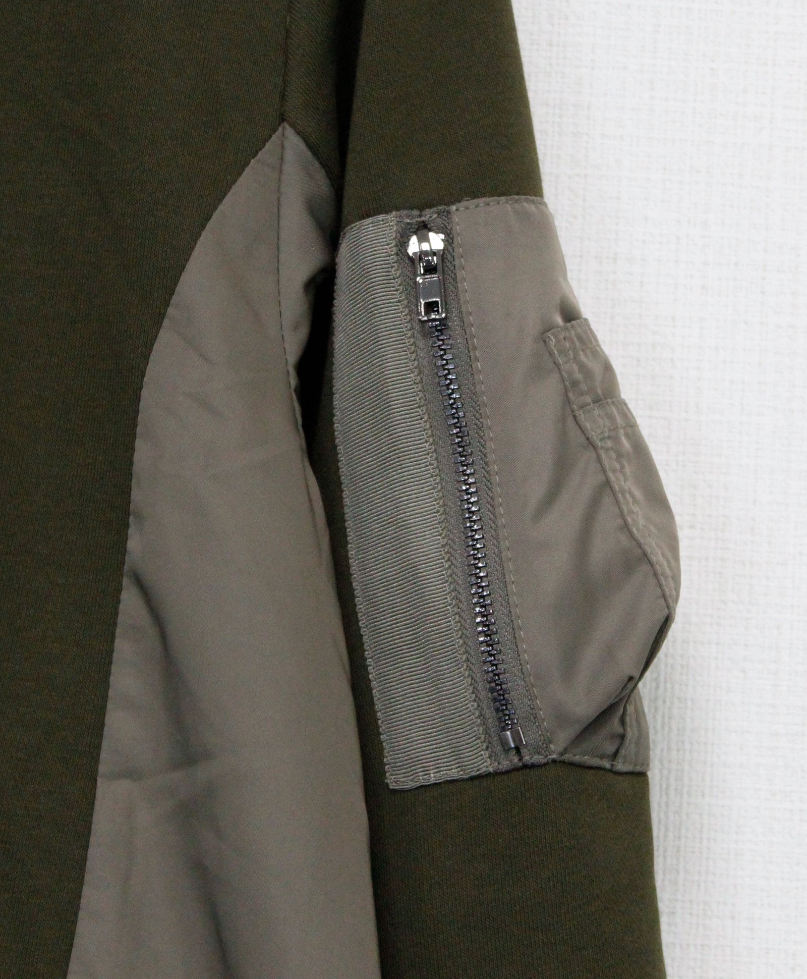 裏毛ミリタリーデザイン切替 L/S ワンピース /  カーキ [bc609305]