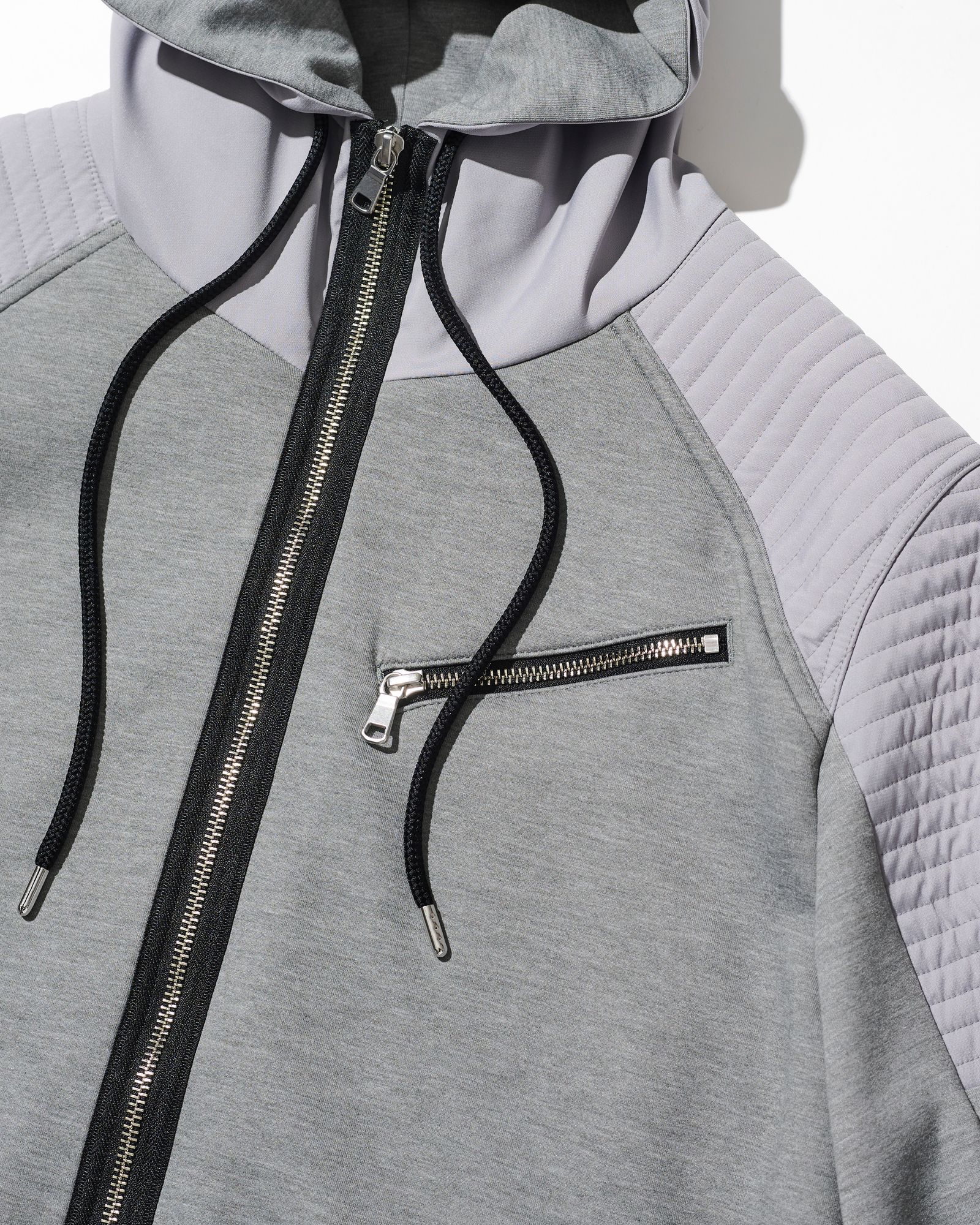 ☆先行予約☆  バイカーパーカー / フーディー / Double-knit Biker Hoodie / GREY 【DW2601】