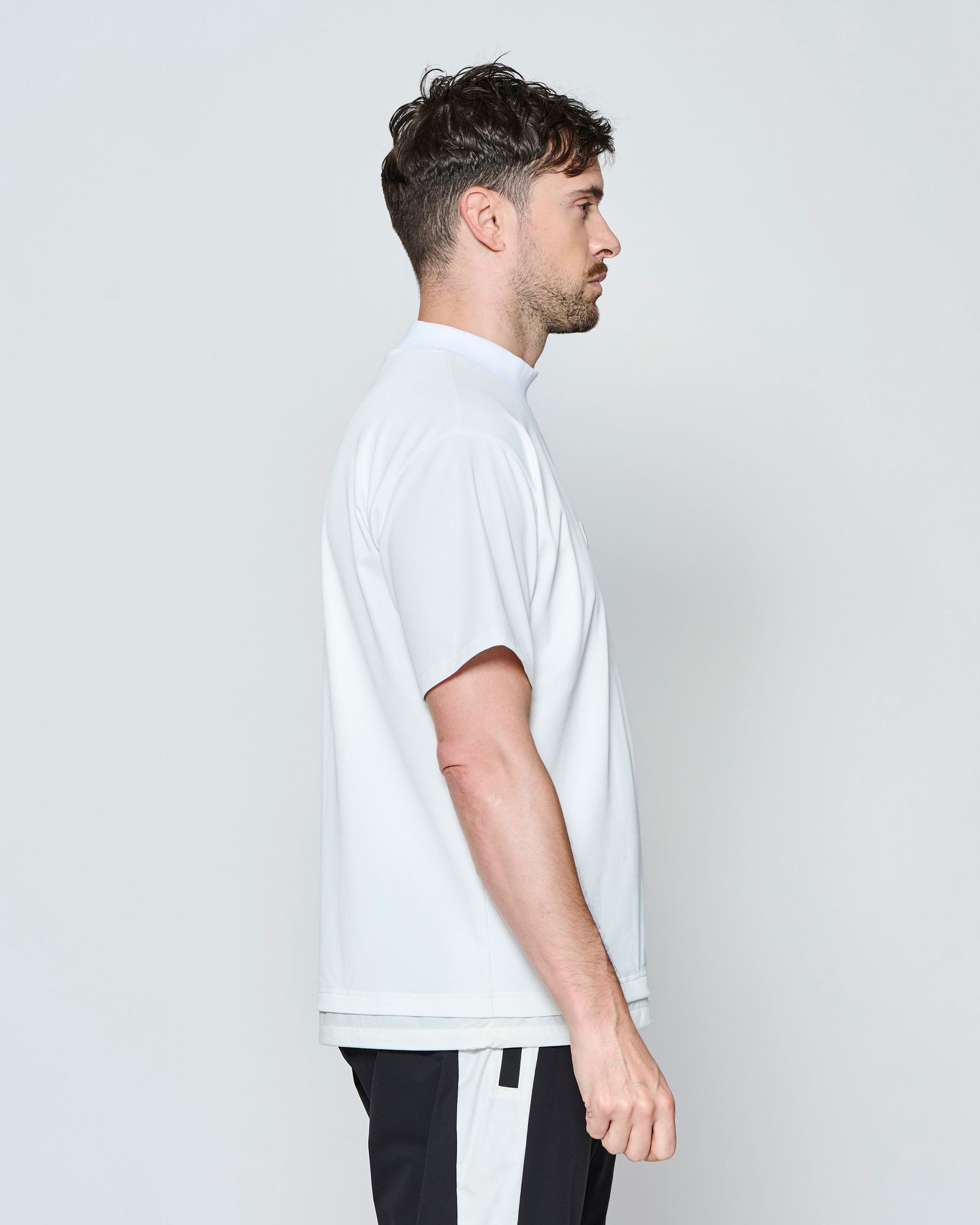 ☆先行予約☆muta MARINE × ACANTHUS  / メッシュモックネック半袖Tシャツ /  Mesh Mockneck S/S Top / WHITE【MA2714】