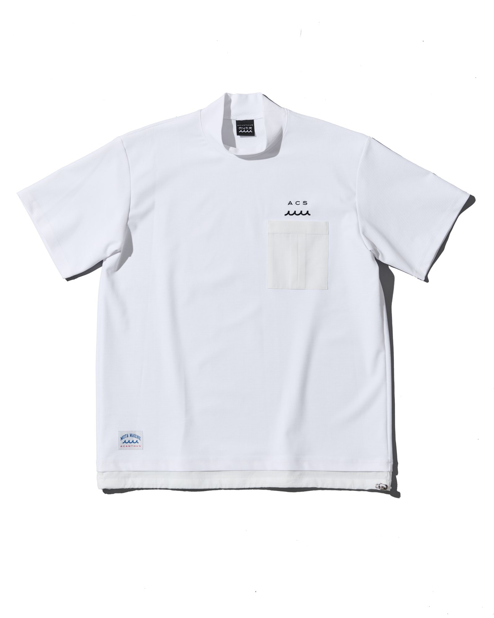 ☆先行予約☆muta MARINE × ACANTHUS  / メッシュモックネックTシャツ / Mesh Mockneck S/S Top / WHITE【MA2618】
