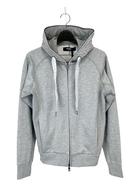 HOOD EMBOSSED LOGO HOODIE / エンボスロゴ ジップパーカー / グレー【USO-26063】
