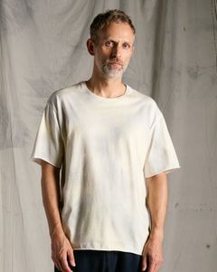 ☆先行予約☆ wjk  / マルチピグメントダイカットオフ半袖Tシャツ / multi pigment dye cut-off S/S / dirty yellow【7155 lj93k】