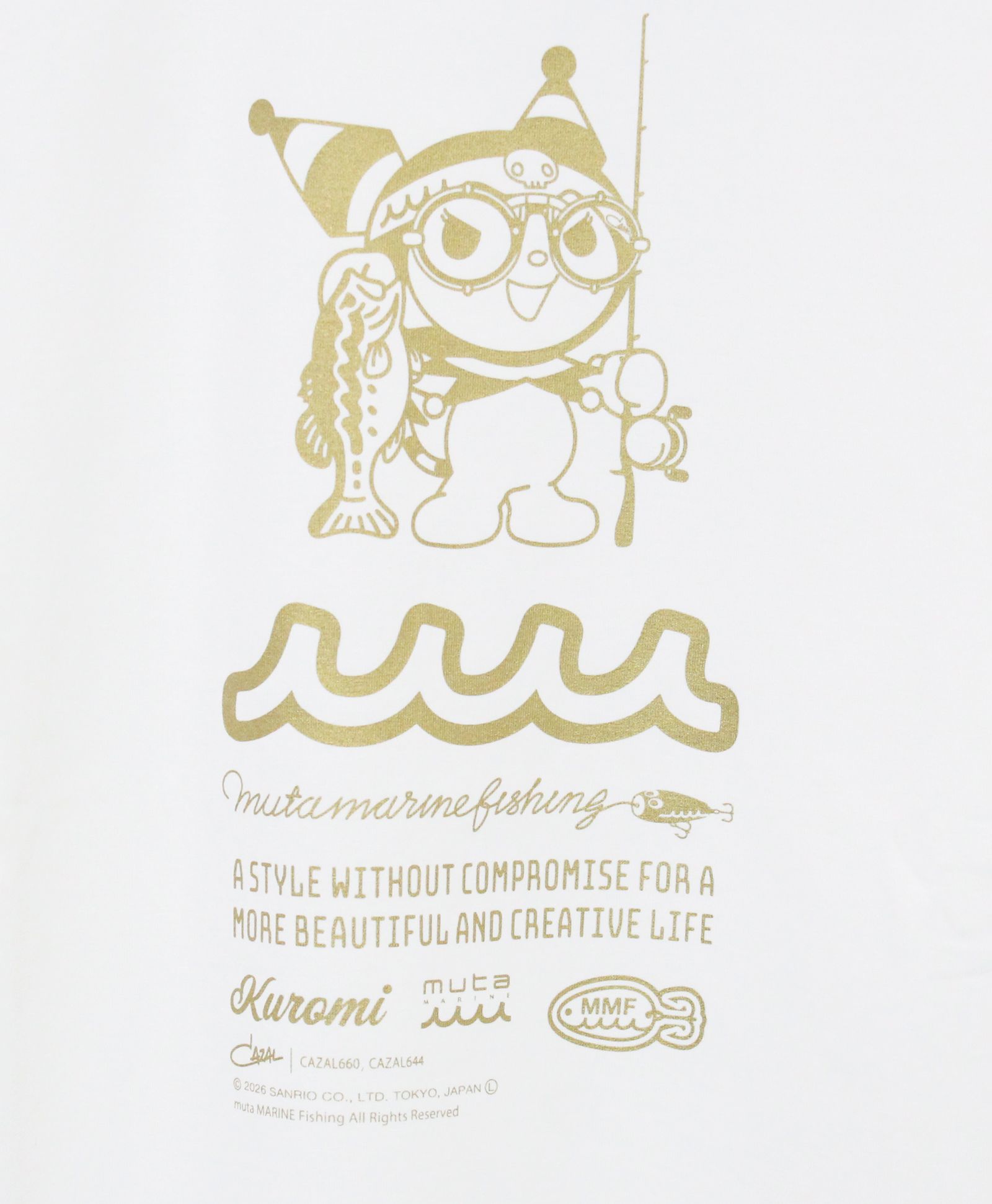 Kuromi × muta MARINE Fishing ストレッチロングスリーブTシャツ / ホワイト [MFMP-434779]