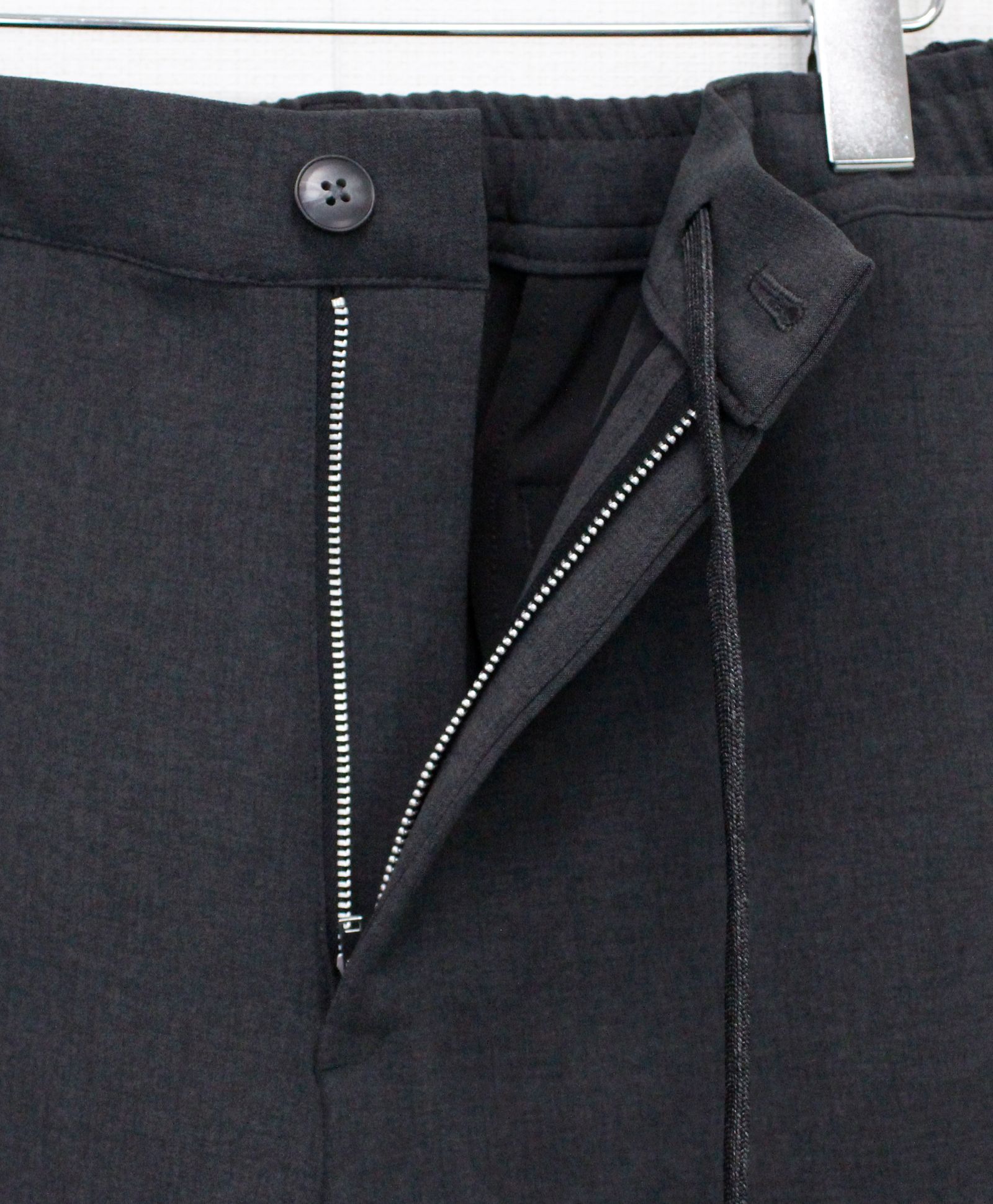 梳毛トップ調ダブルクロス リラックスワイドパンツ / チャコールグレー [66004]