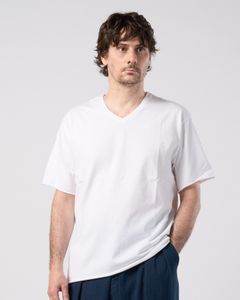 ☆先行予約☆ wjk  / カットオフVネック半袖Tシャツ / cut-off V-neck S/S / white【7002 js01k】
