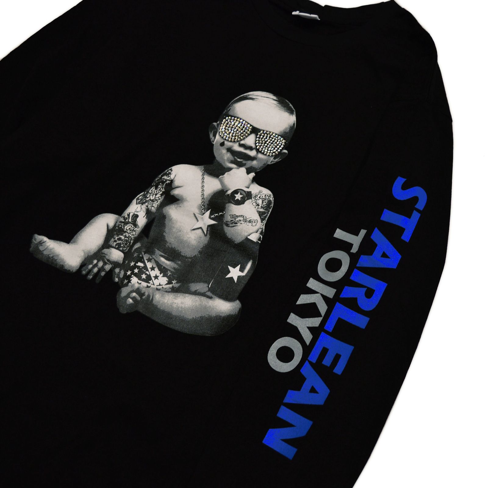 新品タグ付き✨スターリアン ベイビーT Tシャツ ラインストーン L 黒 StarLean☆ - プリントロンT SWALLOW BABY LONG T-SHIRT BLACK