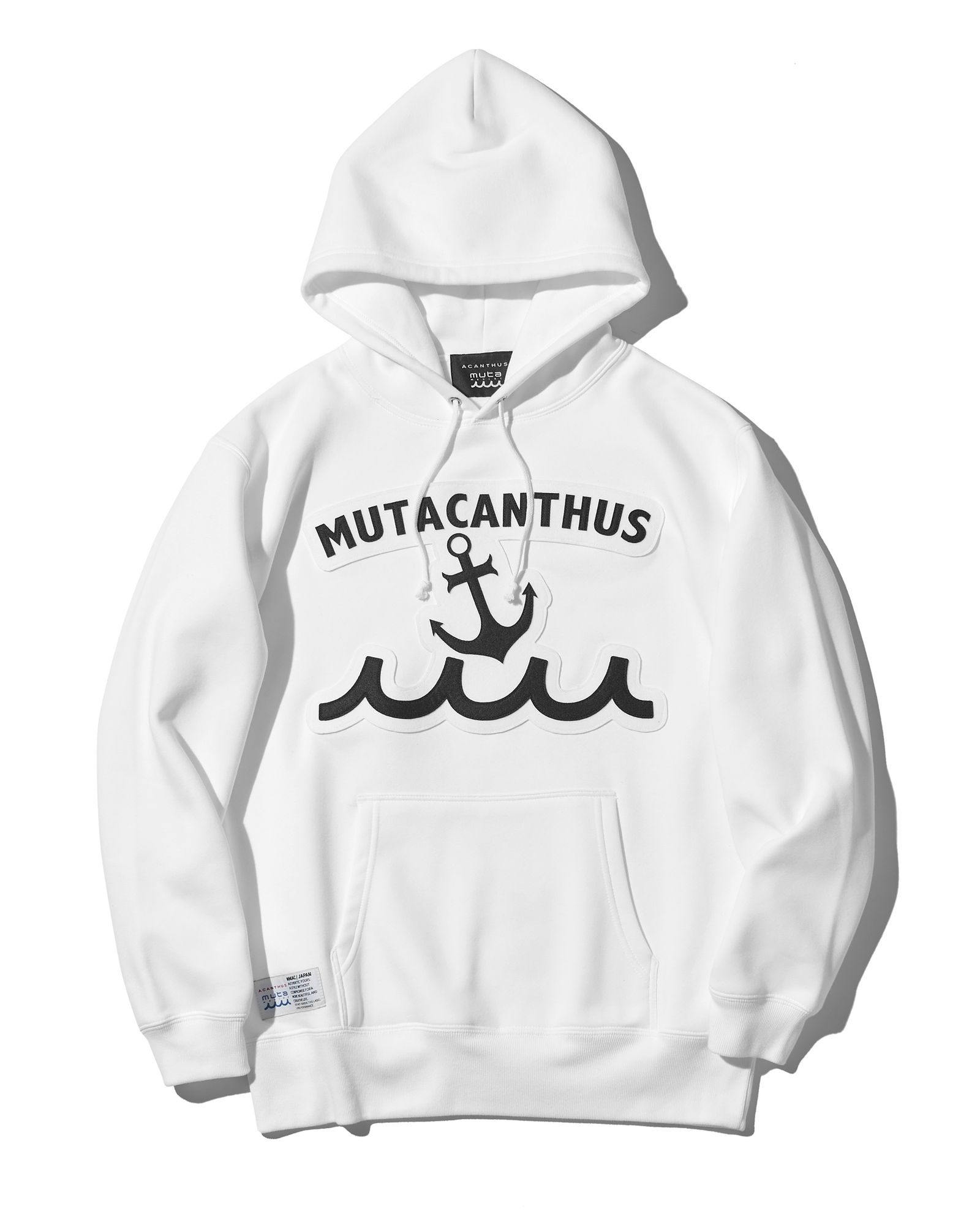ACANTHUS × muta MARINE / muta Big Embroidered Patch Hooded Sweatshirts / パーカー / WHITE 【MA2536】
