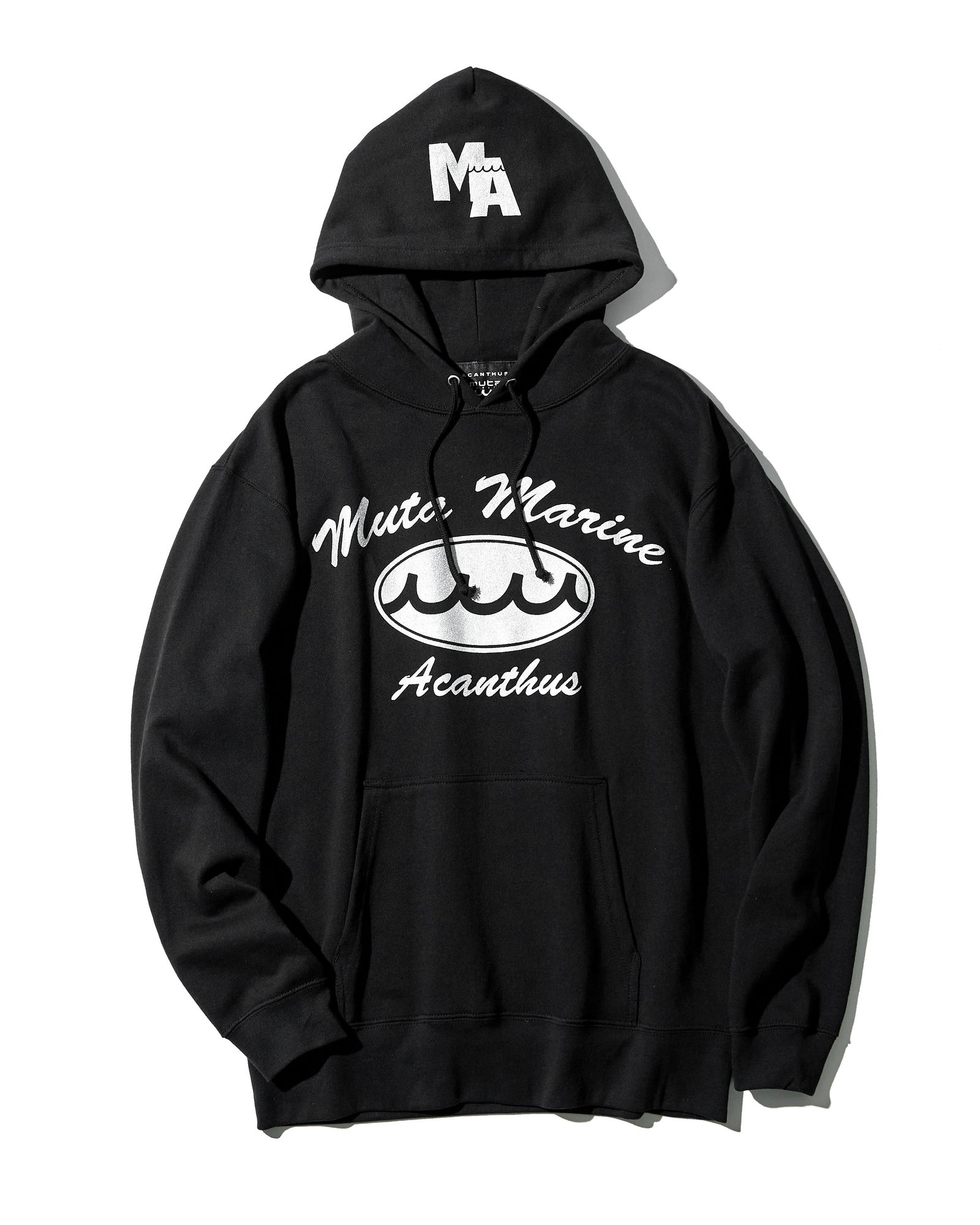 ACANTHUS x muta MARINE / muta Script Logo Hooded Sweatshirts / プルオーバーパーカー /  BLACK / MA2409 - S