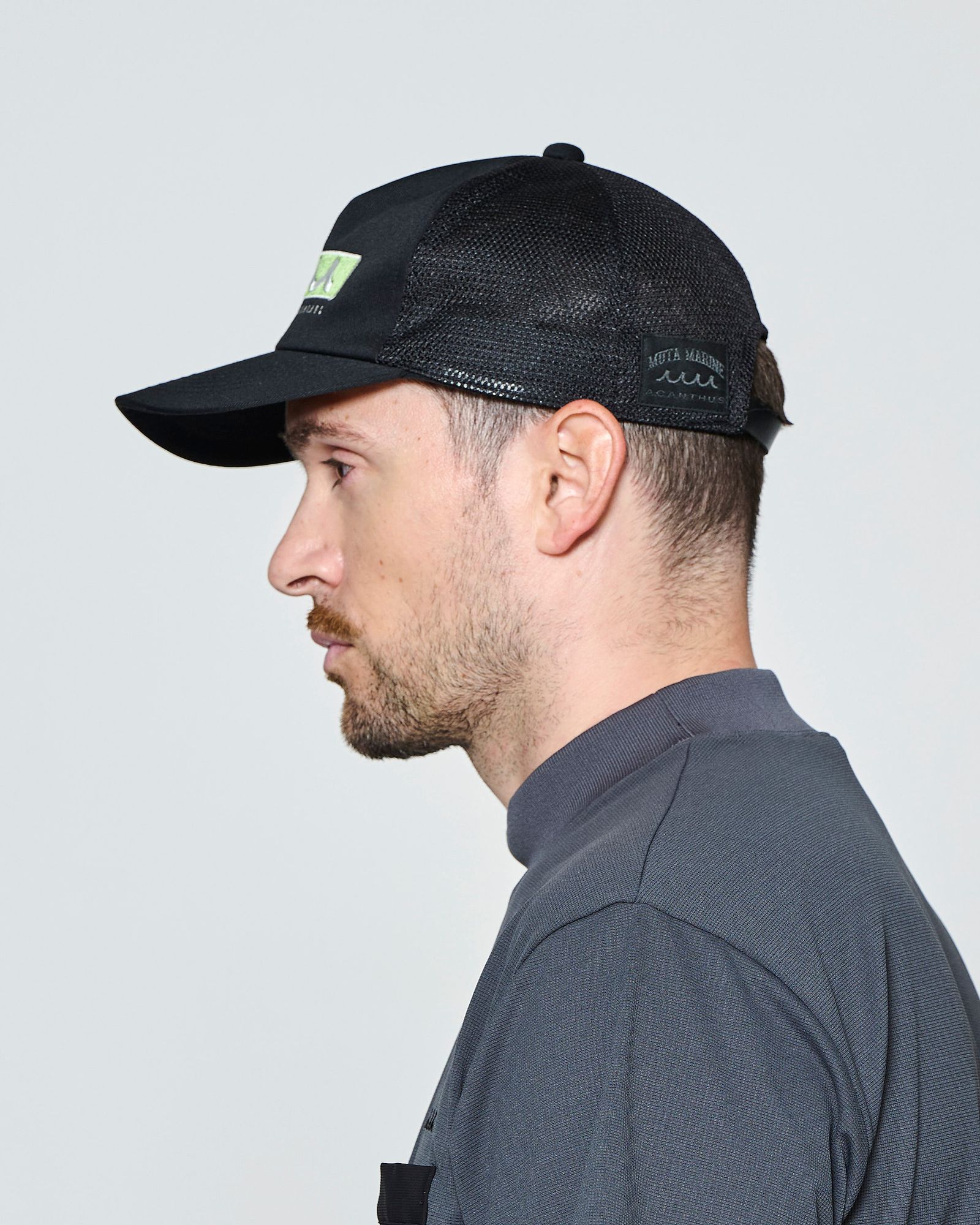 ☆先行予約☆muta MARINE × ACANTHUS  / ボックスロゴメッシュキャップ /  Box Logo Mesh Cap / BLACK【MA2721】