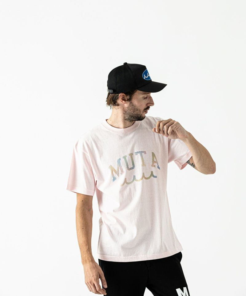 ACANTHUS x muta MARINE / Rainbow Stencil Logo Tee / Tシャツ / PINK