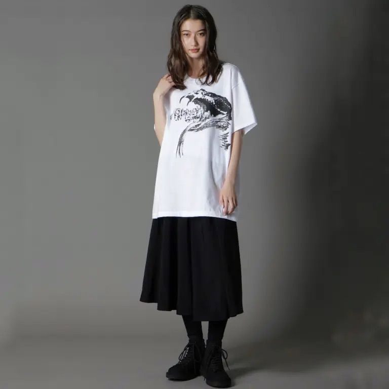 COTTON JERSEY SNAKE GRAPHIC T-SHIRT / WHITE [GL-T71-070-1-03]