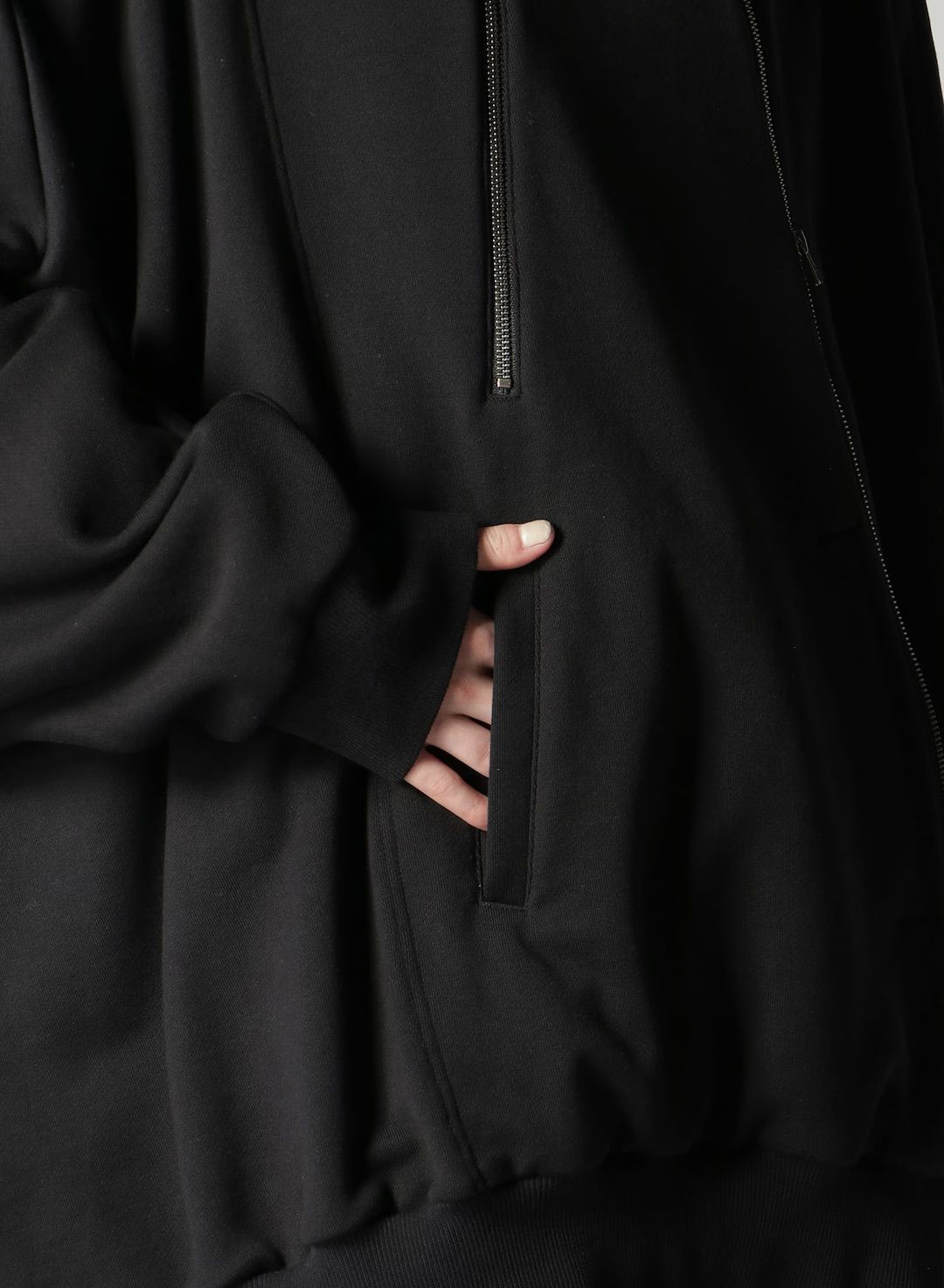 HEAVY LINING DOUBLE ZIPPER HOODIE / BLACK [GJ-T19-032-2]