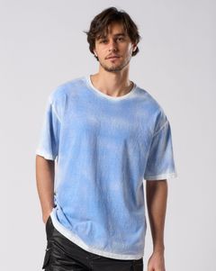 ☆先行予約☆ スプレー加工カットソー /  back-spray dye S/S / FADE BLUE [7135 cj75i]