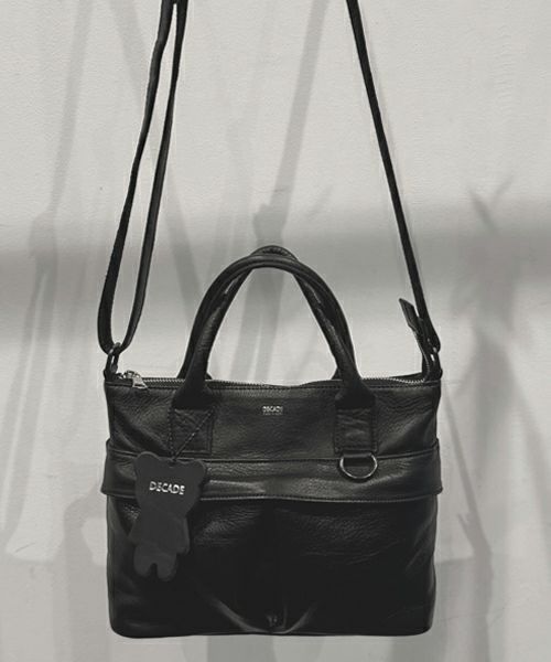 オイルドカウレザー・ハンドミニショルダーバッグ / Oiled Cow Leather Hand Mini Shoulder Bag / BLACK [DCD-01507]