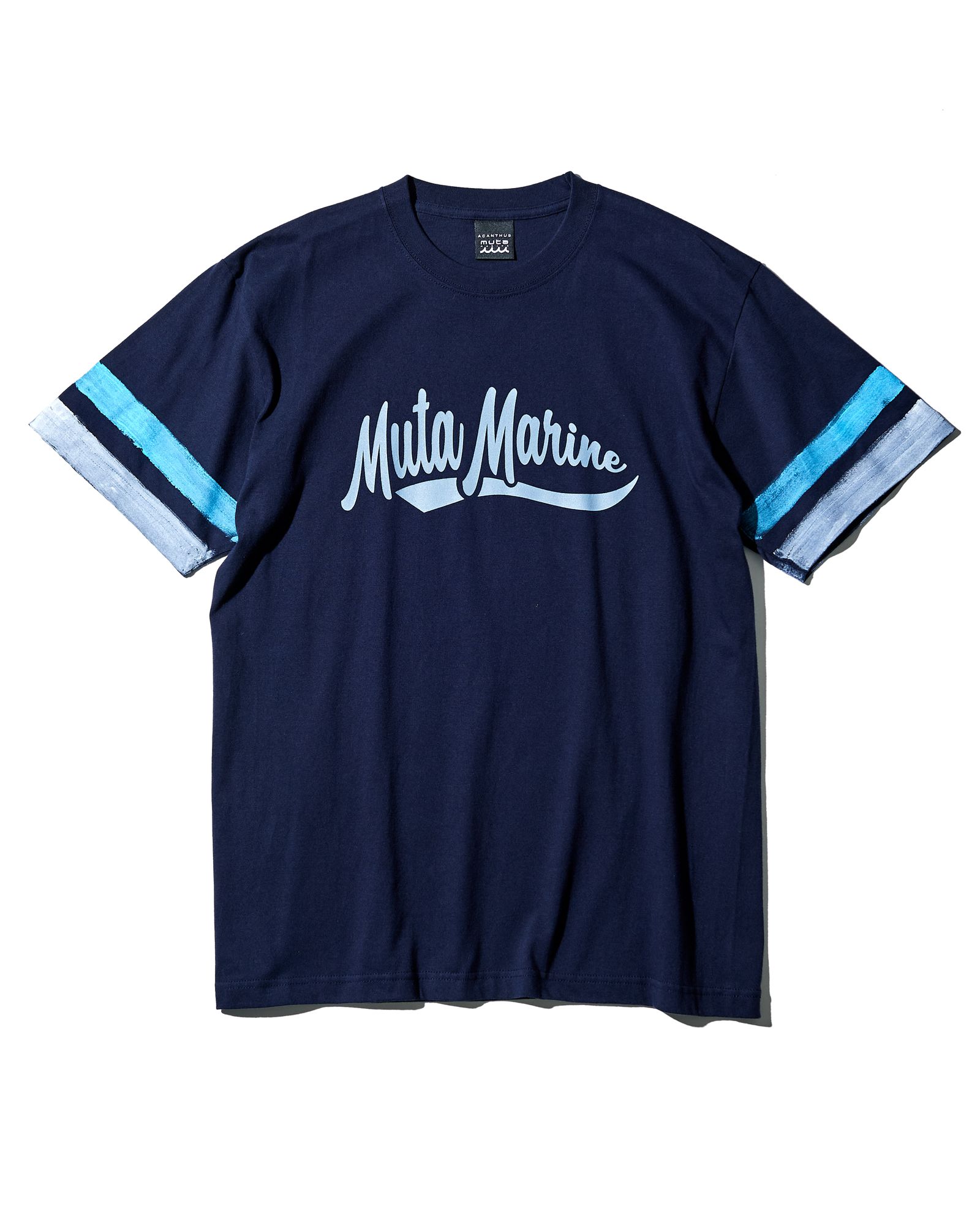 ☆先行予約 2024年2月下旬～3月下旬頃入荷予定☆ ACANTHUS x muta MARINE / muta Hand Line Paint  Tee / ハンドペイントラインTシャツ / NAVY / MA2415 - S