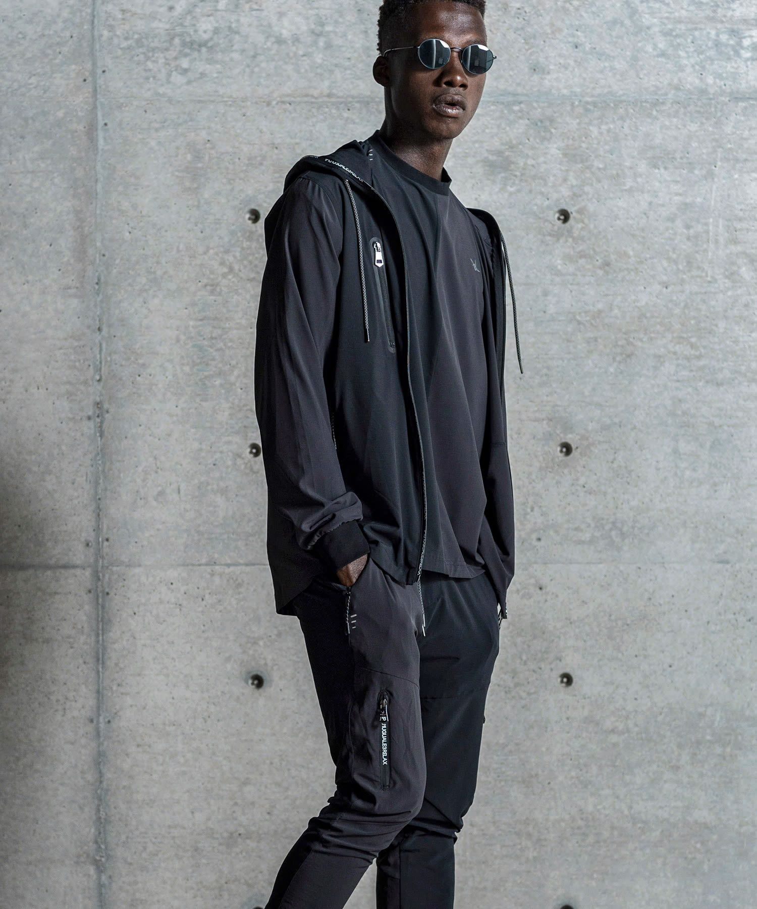 バイカラーランニングパンツ / ブラック【USB-26034】