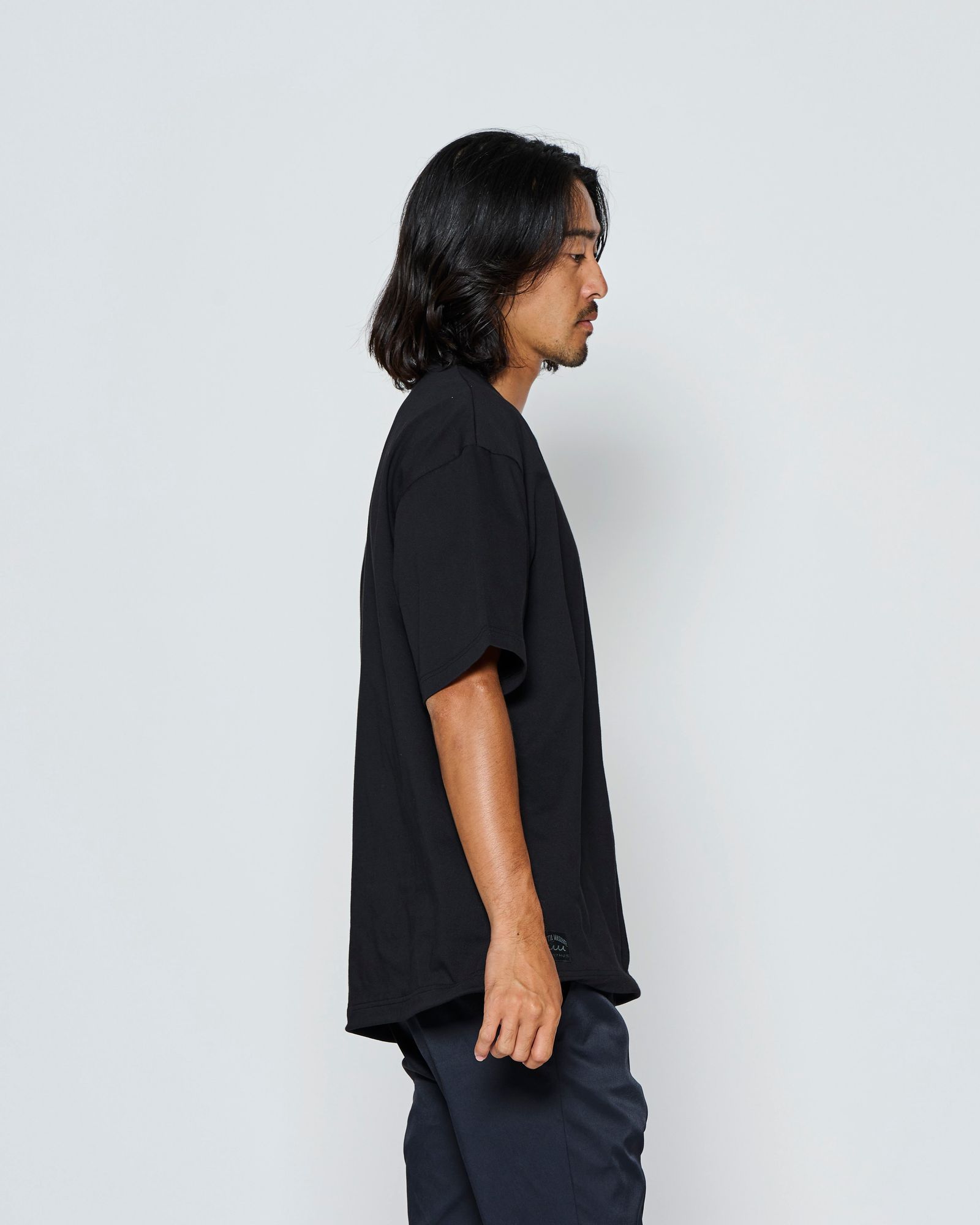 ☆先行予約☆muta MARINE × ACANTHUS  / ドローコード付きポケットTシャツ /  Drawstring Pocket Tee / BLACK【MA2724】