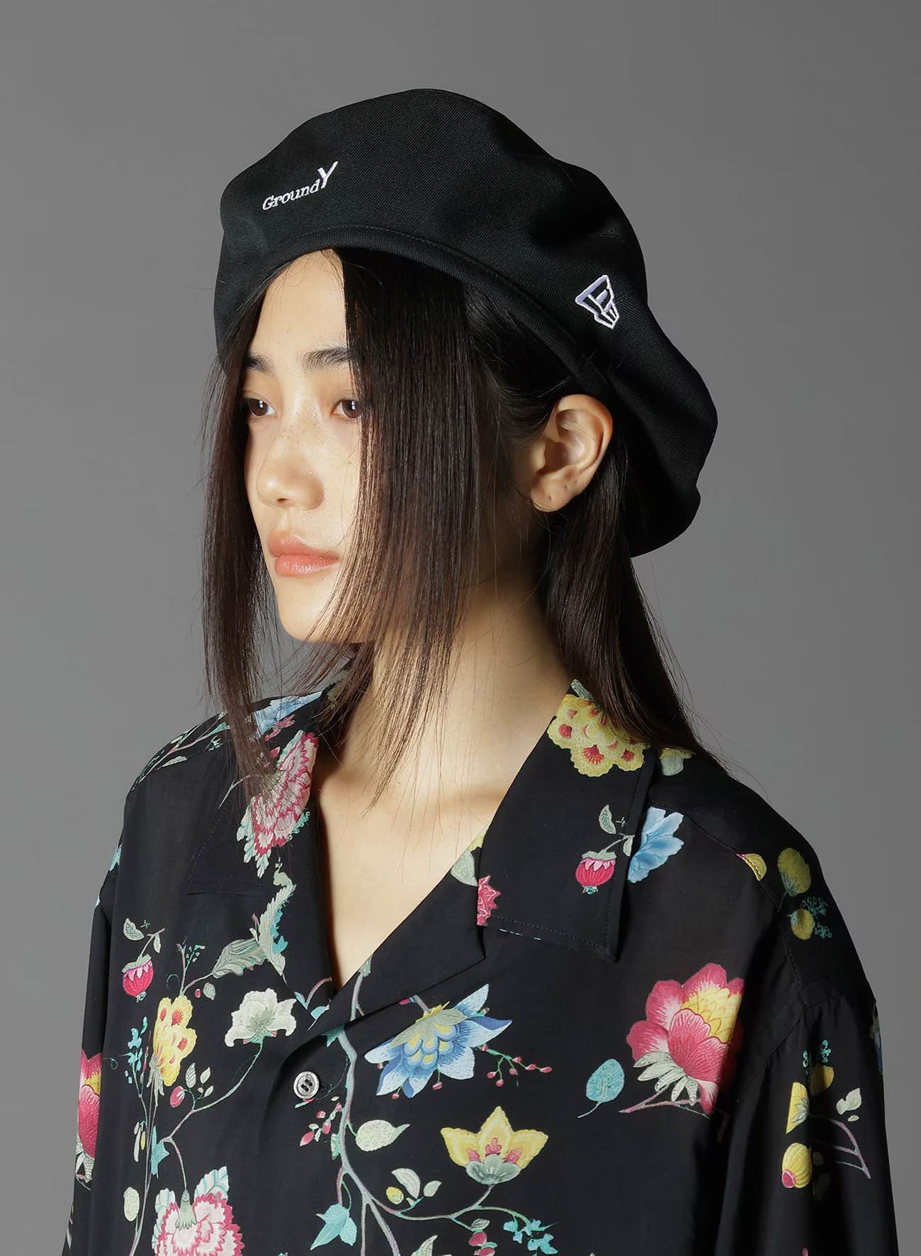 Ground Y×NEWERA(R) GROUND Y LOGO COTTON BERET  [GP-H50-081-1]