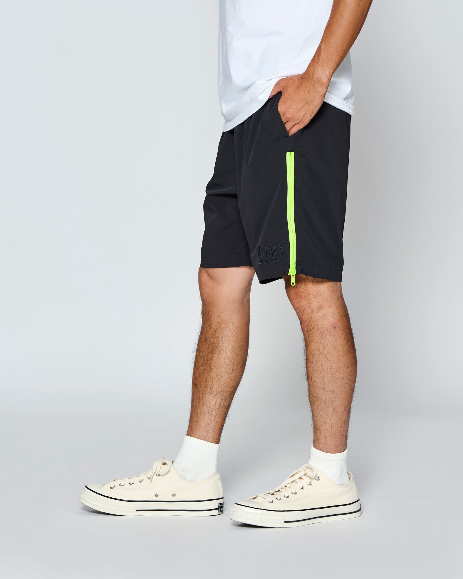☆先行予約☆muta MARINE × ACANTHUS  / サイドジップショーツ /  Side Zip Shorts / BLACK【MA2707】