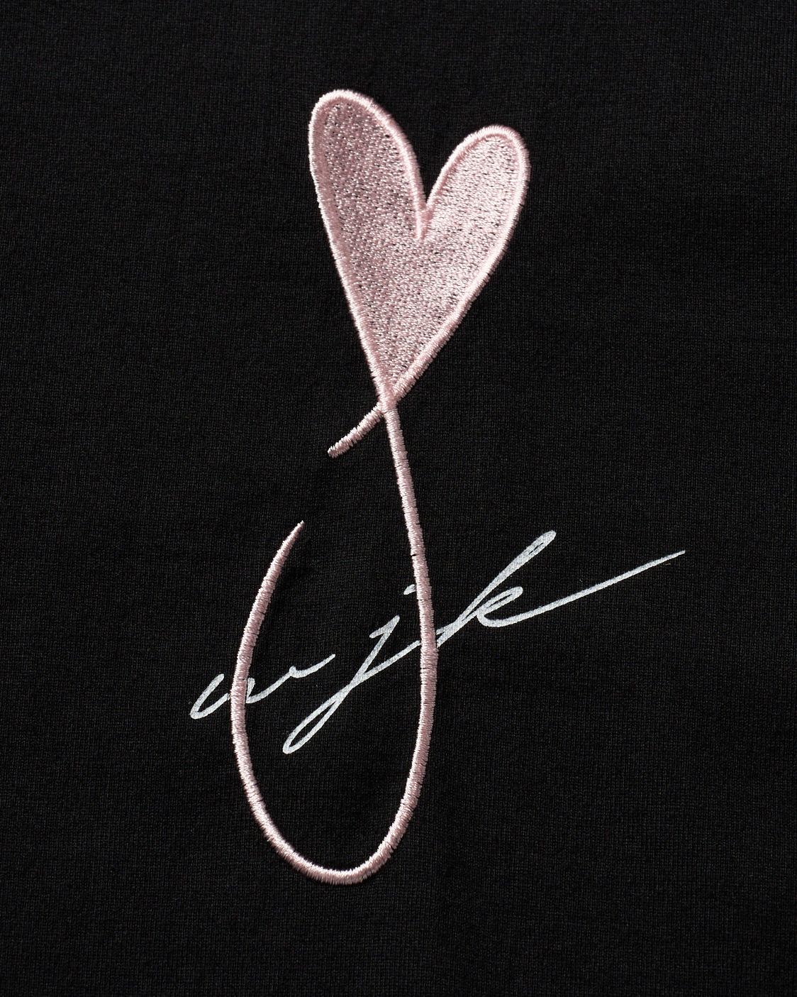 ☆先行予約☆Maison Honoré Paris× wjk  / ハートフィッシュ カットオフ 長袖Tシャツ / heart fish cut-off L/S / black×pink【711 hw01k】