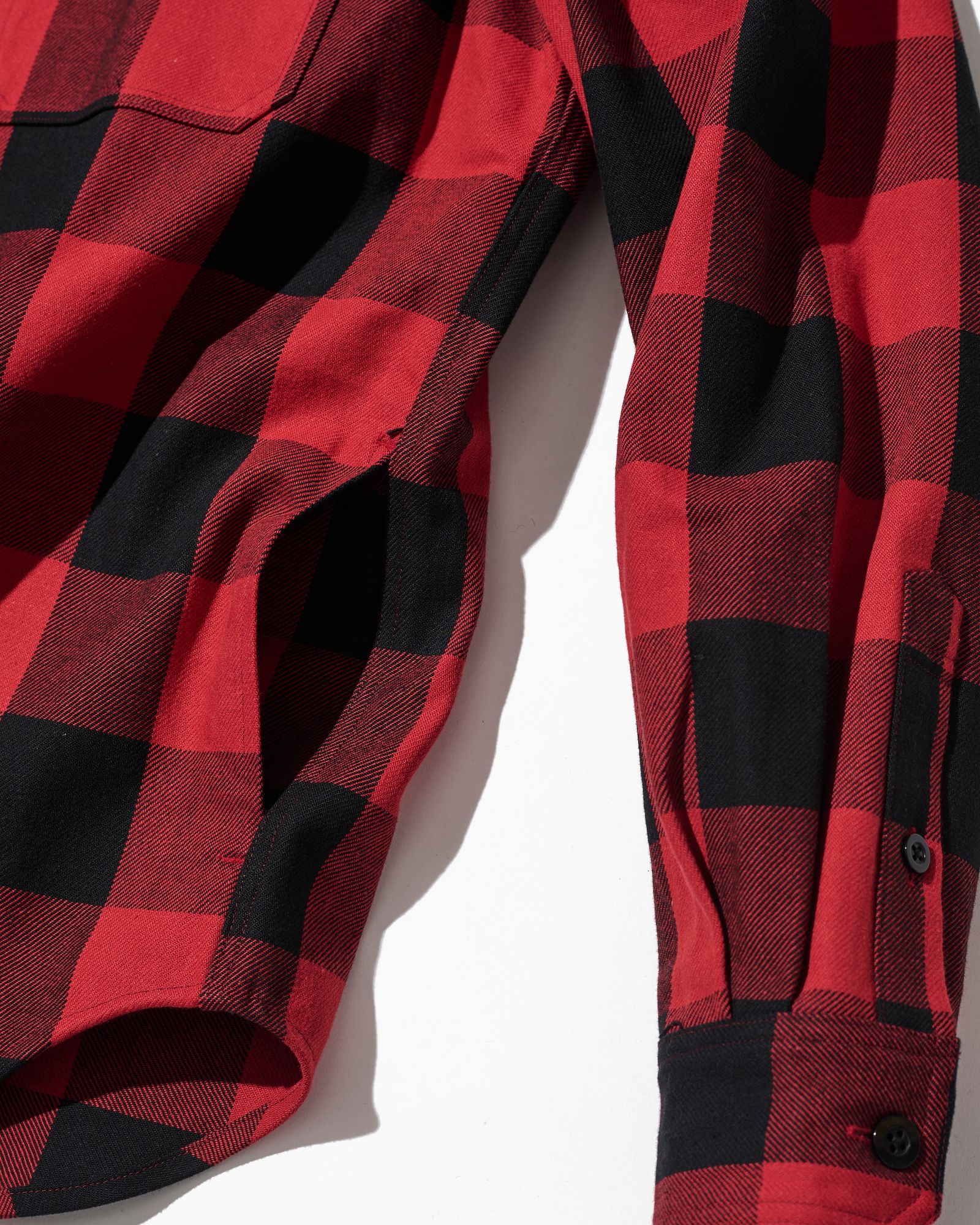 ☆先行予約☆/ レザーカラーチェックシャツ / Leather Collar Check Shirts / RED CHECK 【SH2603】