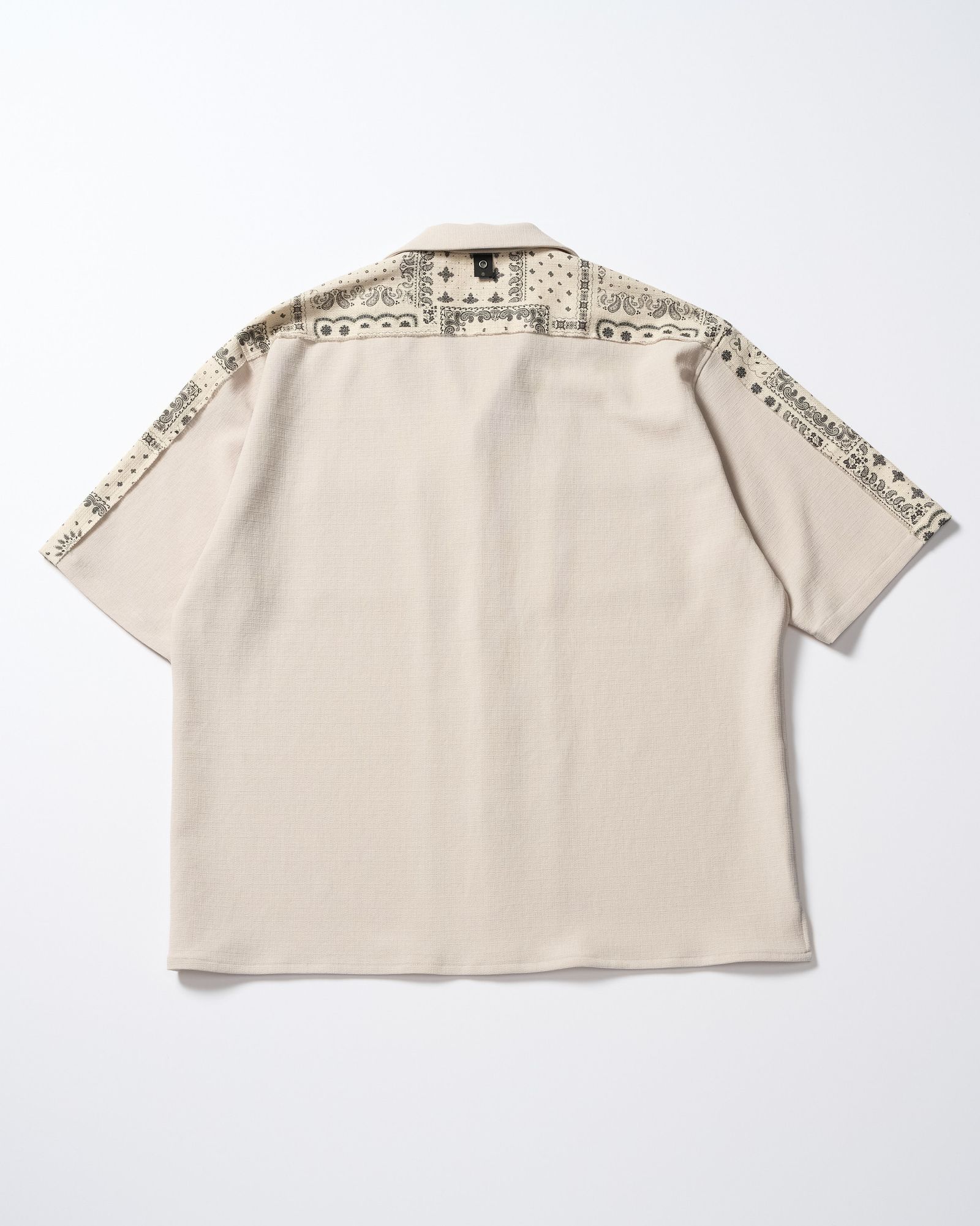 ☆先行予約☆ バンダナプリントパネルオープンカラーシャツ /  bandana print panel open shirt / BEIGE [4401 pe48i]