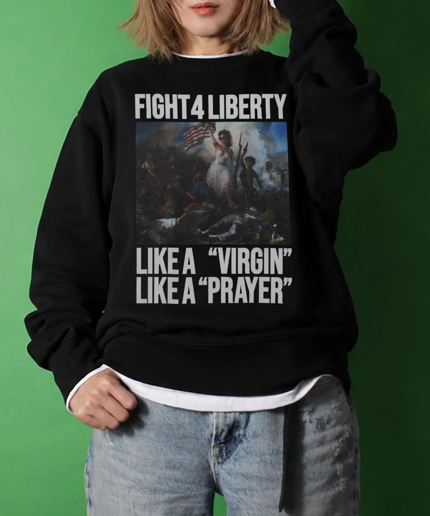 [Liberty Leading the People] ライト・スウェット・クルーネック / トレーナー / BLACK [263424MD]