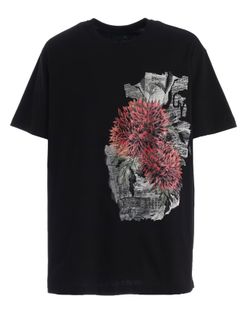 JERSEY RED DAHLIA T-SHIRT / BLACK  [GW-T79-070-2]