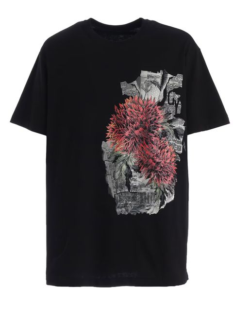JERSEY RED DAHLIA T-SHIRT / BLACK  [GW-T79-070-2]