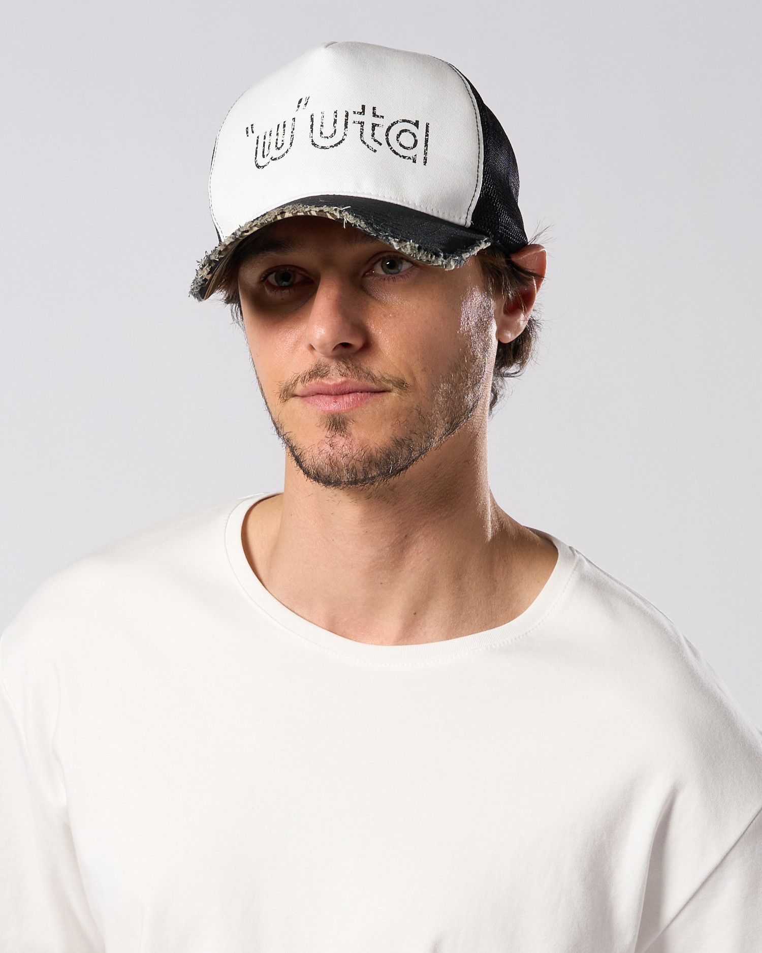 ☆先行予約☆ muta × wjk  / "w"uta カットオフ メッシュキャップ / "w"uta cut-off mesh cap / BLACK x WHITE 【809 mw05i】