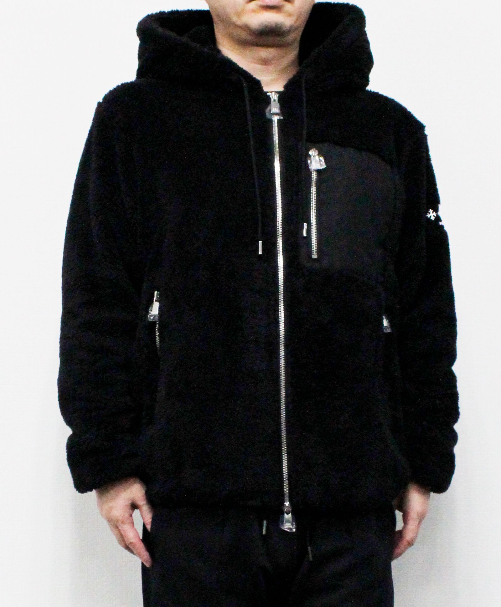 フード付き ボアブルゾン / MENFI /  メンフィ / BLACK [MJXA0212033588]