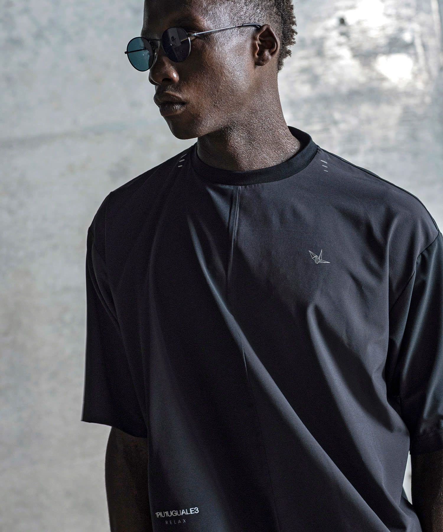 バイカラーランニング半袖Tシャツ / ブラック【UST-26032】