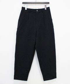 N/Peダブルクロスストレッチ ワンタックワイドパンツ / ブラック [66003]