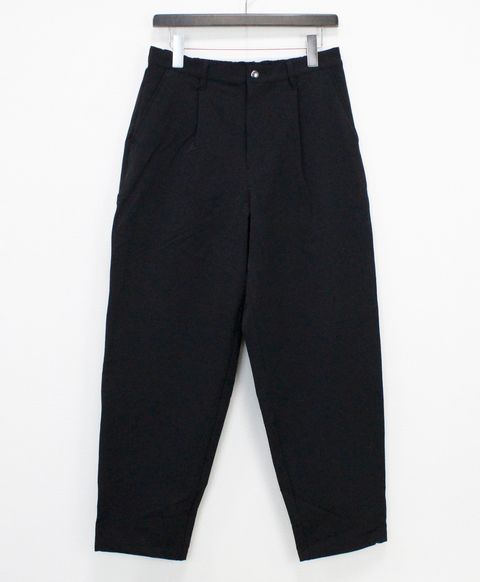 N/Peダブルクロスストレッチ ワンタックワイドパンツ / ブラック [66003]