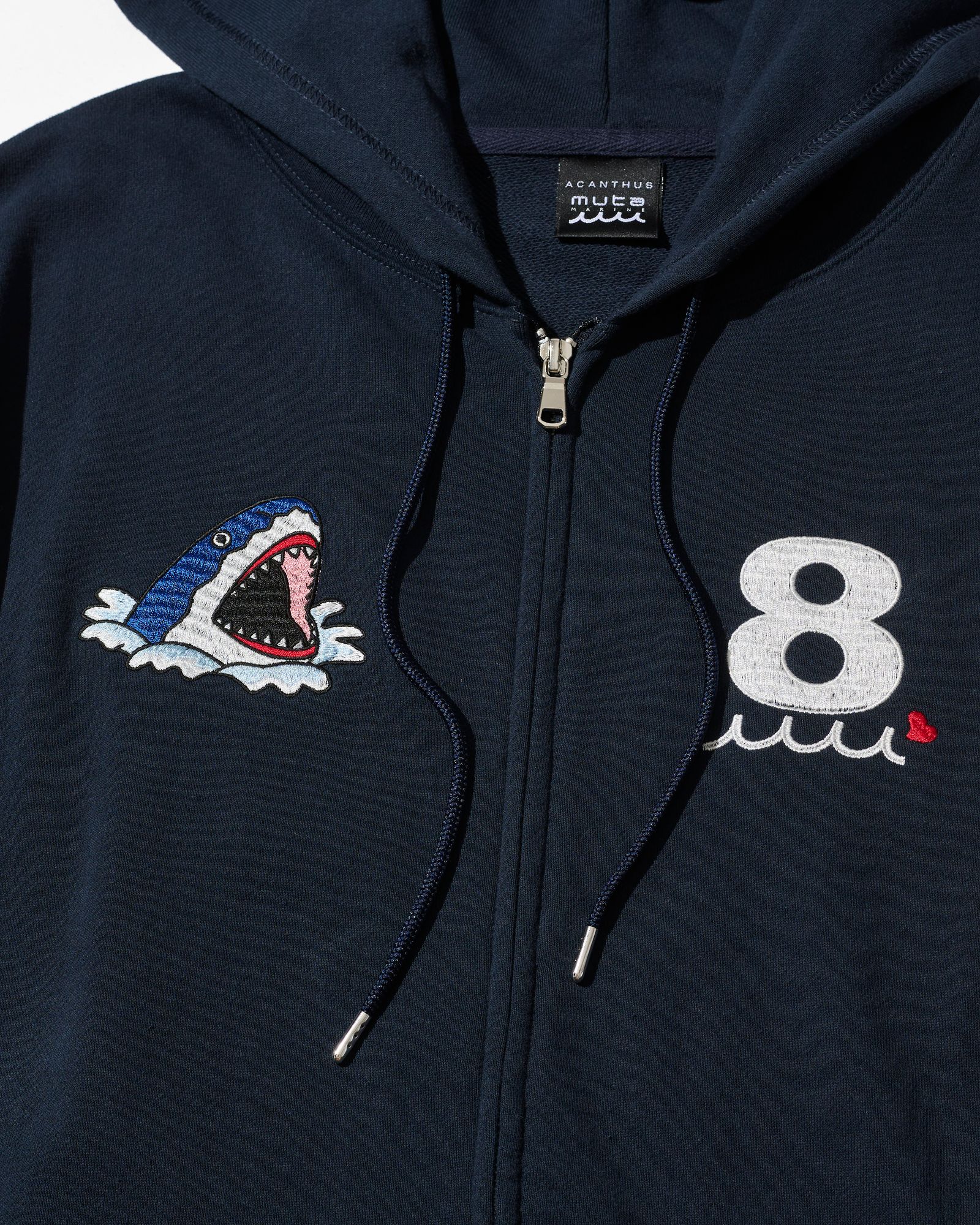 ☆先行予約☆muta MARINE × ACANTHUS  / スーベニアジップアップスウェットフーディー / ジップパーカー /  Souvenir Zip-up Hooded Sweatshirt / NAVY【MA2712】