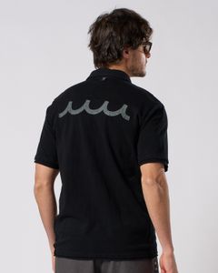 ☆先行予約☆ muta × wjk  / カットオフ ポロシャツ / cut-off polo S/S(printed)T / DEEP BLACK [705 mw04i]