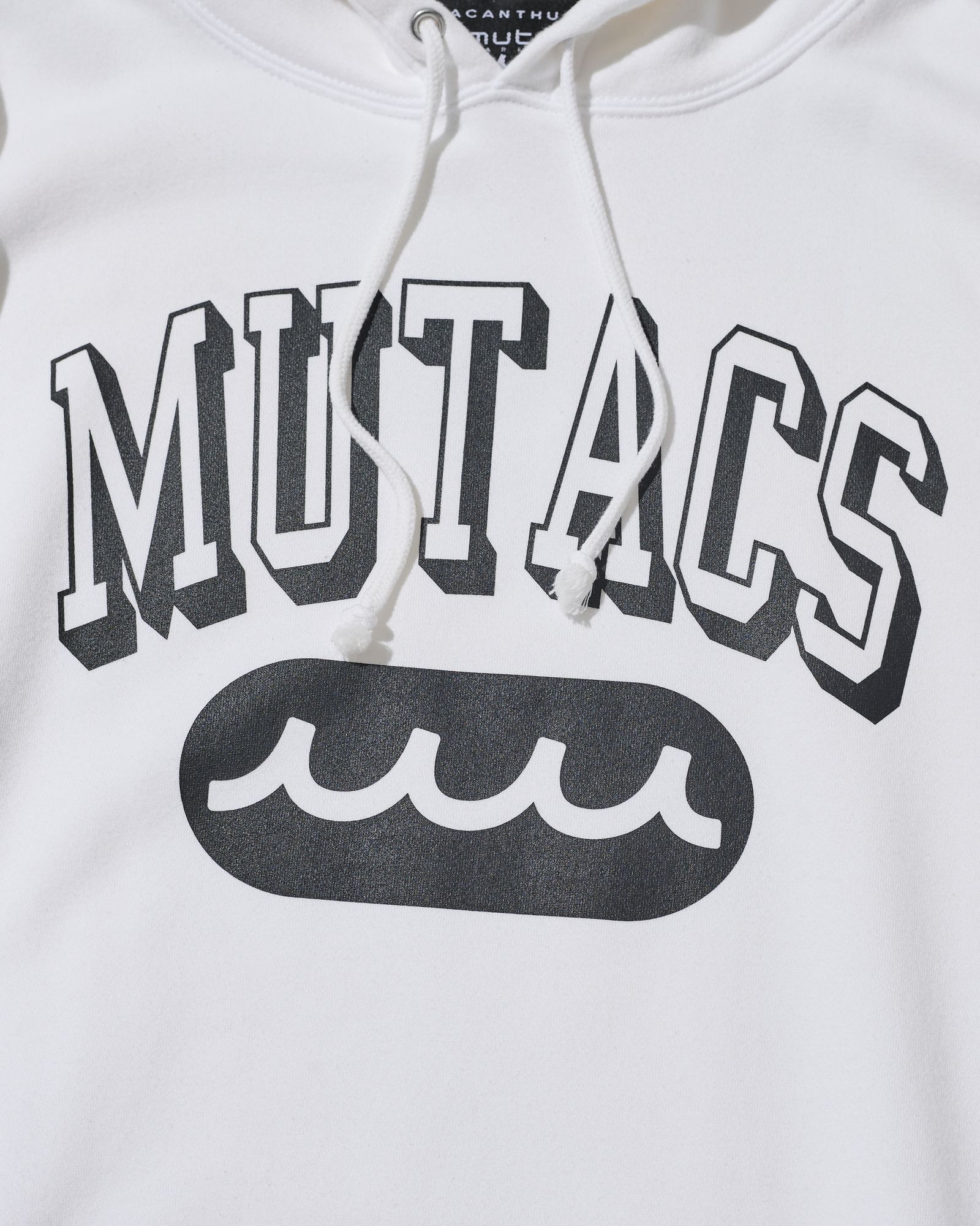 ☆先行予約☆ muta MARINE × ACANTHUS / カレッジロゴフーディー /パーカー / Shadow College Logo Hooded Sweatshirt / WHITE 【MA2660】