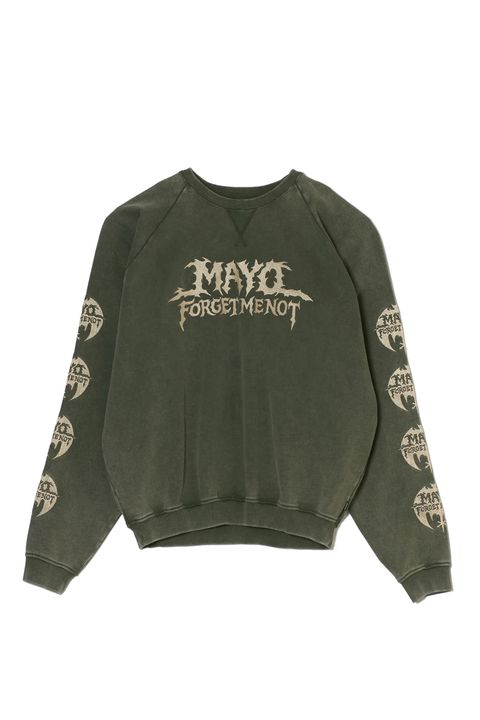 スカル 刺繍クルーネックスウェット 裏パイル / MAYO BANDANA SKULL EMBROIDERY CREW NECK SWEAT  / グリーン [26MY-STR002]