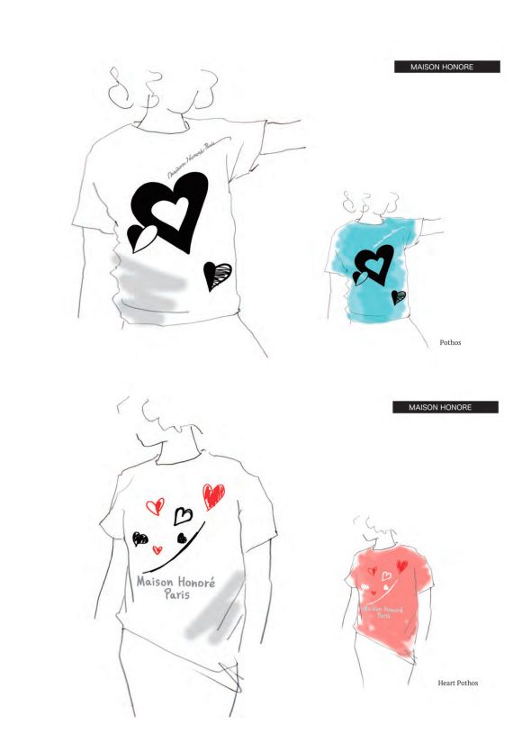 Tシャツ / Heart Pothos / Black