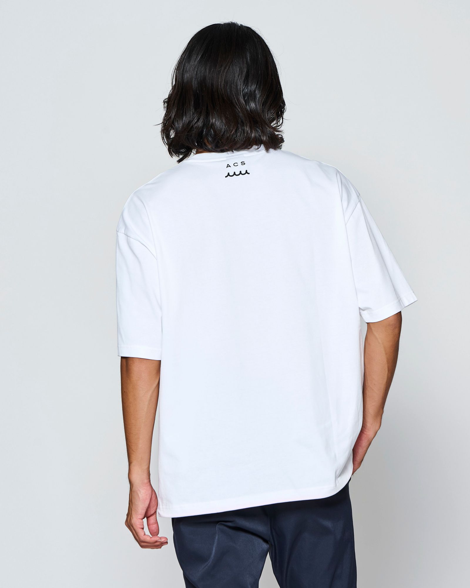 ☆先行予約☆muta MARINE × ACANTHUS  / ドローコード付きポケットTシャツ /  Drawstring Pocket Tee / WHITE【MA2724】
