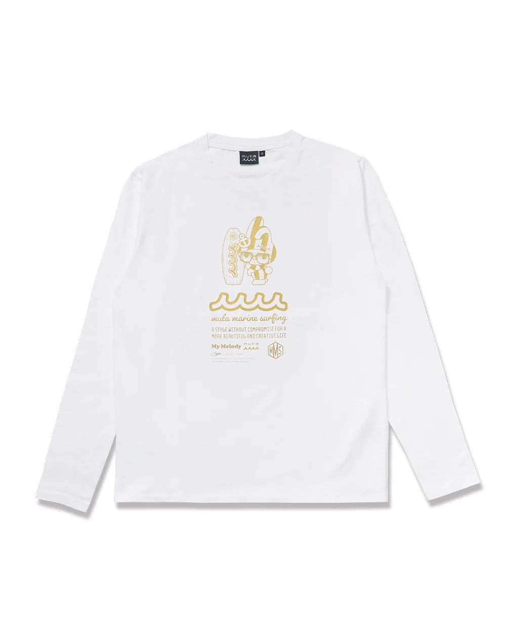 My Melody × muta MARINE SURFING ストレッチロングスリーブTシャツ / ホワイト [MMMP-434771] ⭐︎3月5日より随時出荷⭐︎